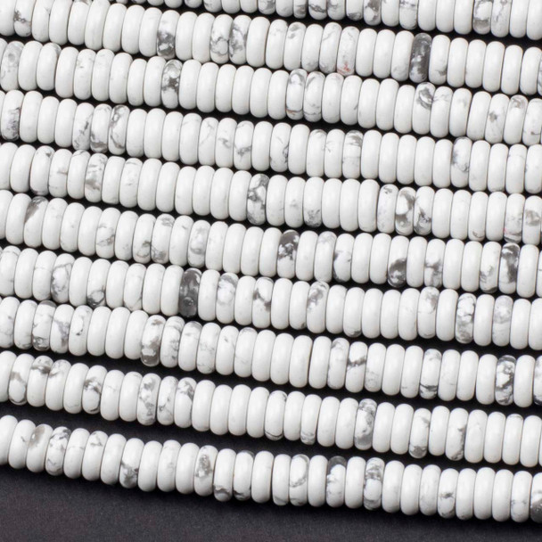 Howlite 2x6mm Rondelle Beads - 15 inch strand