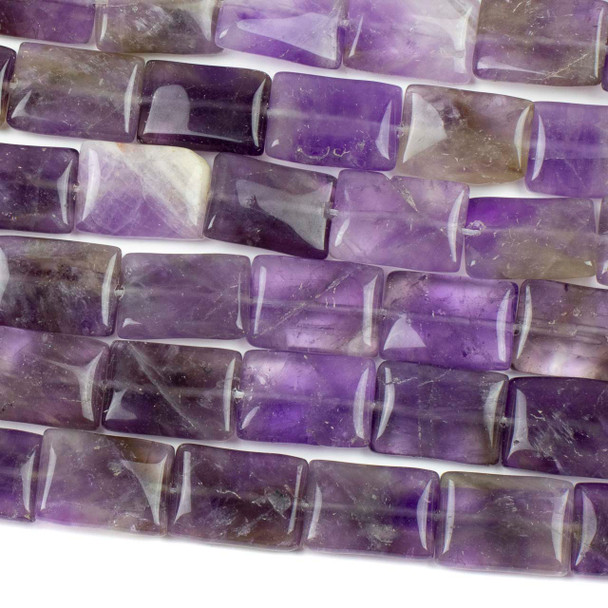 Amethyst 13x18mm Rectangle Beads - 16 inch strand