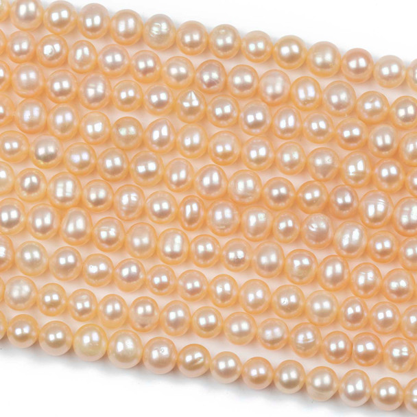 Fresh Water Pearl 7-8mm Peach Potato Beads - 14 inch strand
