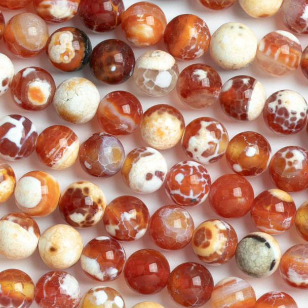 Cherry Tree Beads Fire Crackle Agate 8mm Round Beads - 15 inch strand 