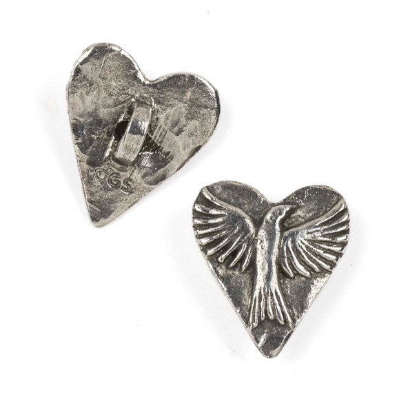 Green Girl Studios Pewter 20x23mm Love Dove Button - 1 piece