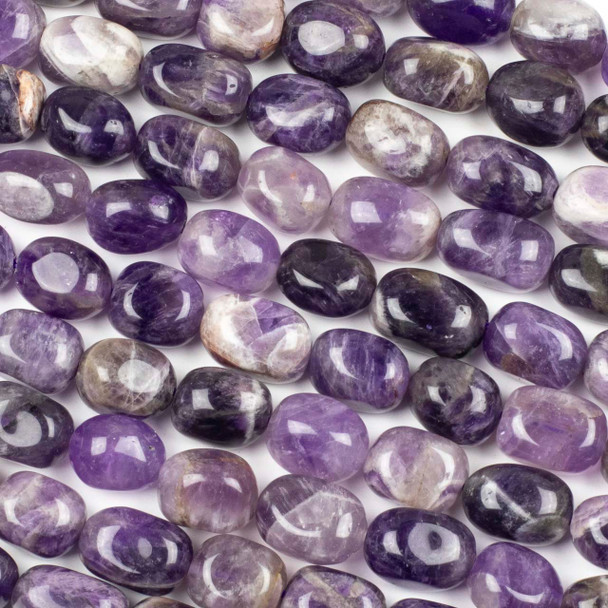 Chevron Amethyst approx. 13x18mm Nugget Beads - 15 inch strand