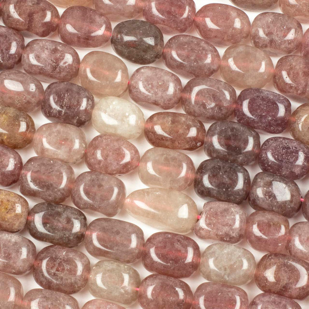 Strawberry Quartz approx. 13x18mm Nugget Beads - 15 inch strand