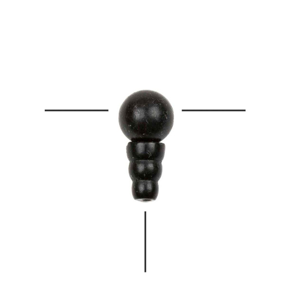 Cherry Tree Beads Matte Onyx 10mm Guru Bead with 7x10mm Tower - 1 set per bag 