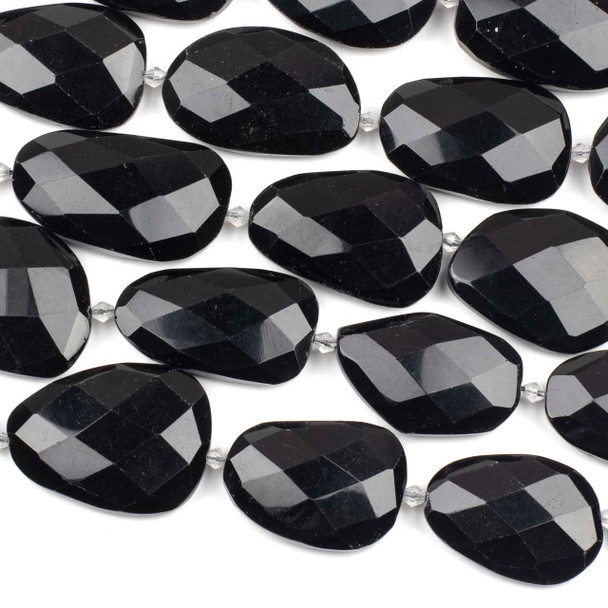 Onyx approx. 35x45mm Faceted Free Form Slab Beads - 15 inch strand