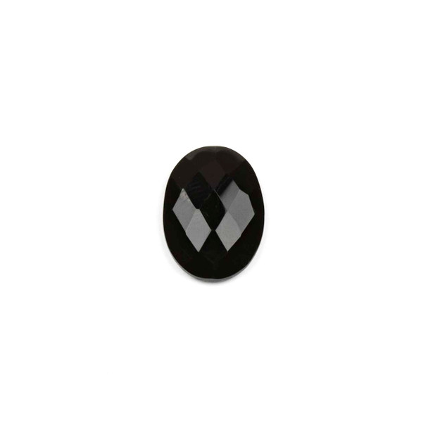 Onyx 13x18mm Faceted Oval Cabochon - approx. 5mm thick, 1 per bag