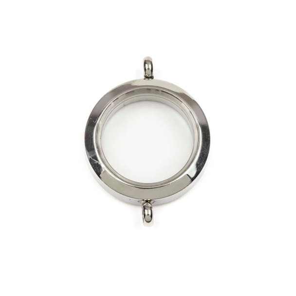 Silver 304 Stainless Steel 25x34mm Glass Memory Locket Link- 1 per bag