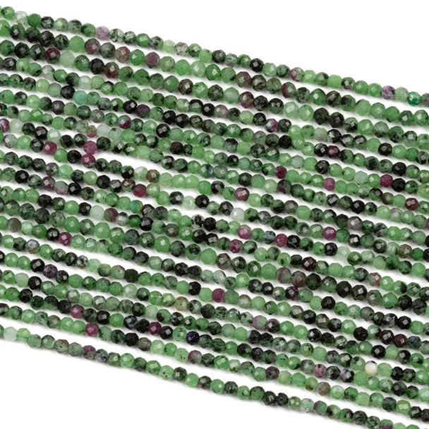 Cherry Tree Beads Ruby Zoisite 2mm Faceted Round Beads - 15 inch strand 