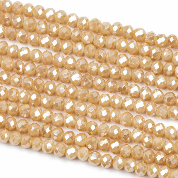 Crystal 3x4mm Opaque Butterscotch Faceted Rondelle Beads - Approx. 15.5 inch strand