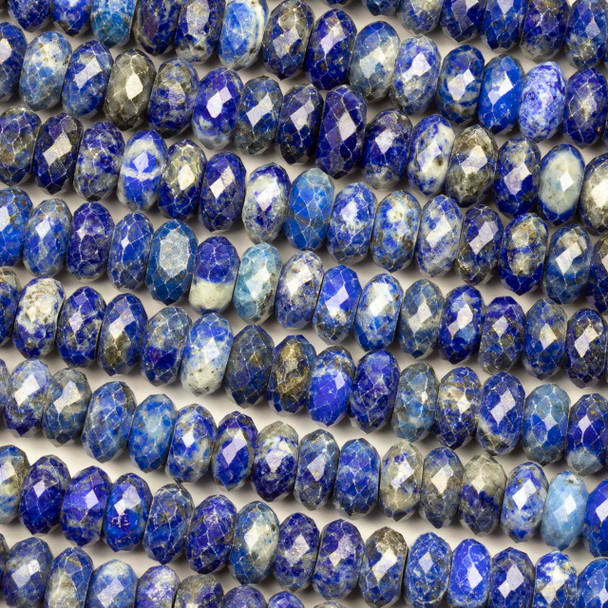 Lapis 4x8mm Faceted Rondelle Beads - 15 inch strand
