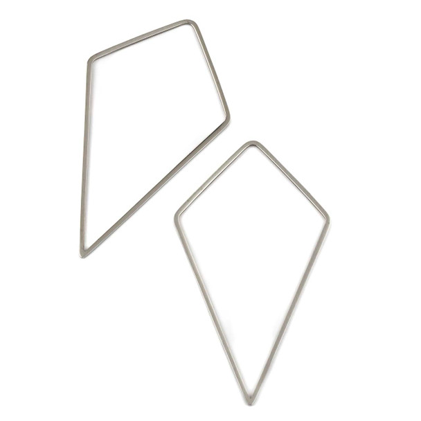 Silver 304 Stainless Steel 35x50mm Kite Component - 2 per bag