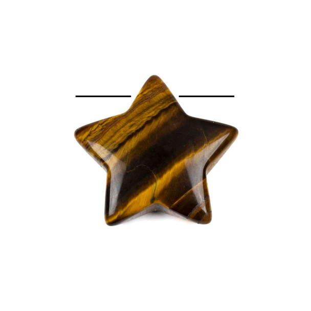 Yellow Tigereye 30mm Top Drilled Star Pendant - 1 per bag