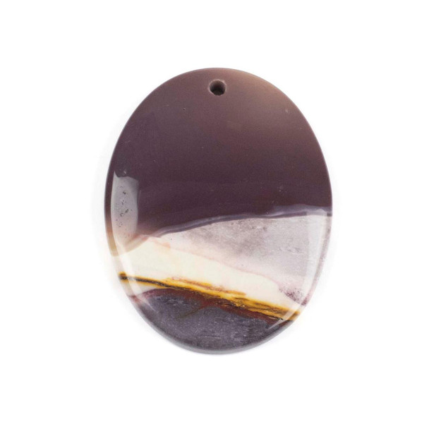 Cherry Tree Beads Dark Multicolor Mookaite 35x45mm Top Front to Back Drilled Oval Pendant with a Flat Back - 1 per bag 