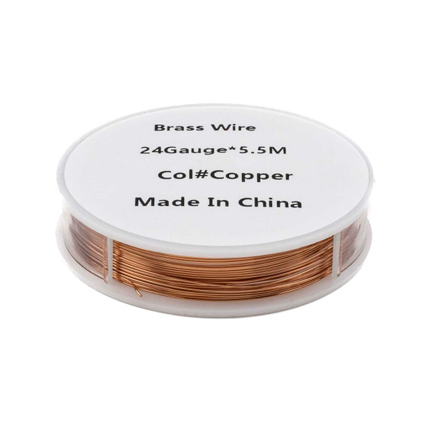 Copper Plated Brass Wire - 24 gauge, 5.5 meter spool