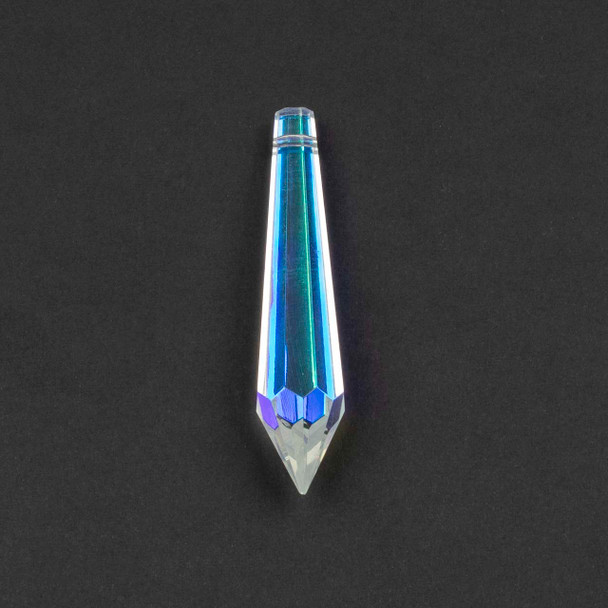 Clear Glass Crystal Point 14x63mm Prism Suncatcher Hanging Pendant with an AB finish - 1 piece