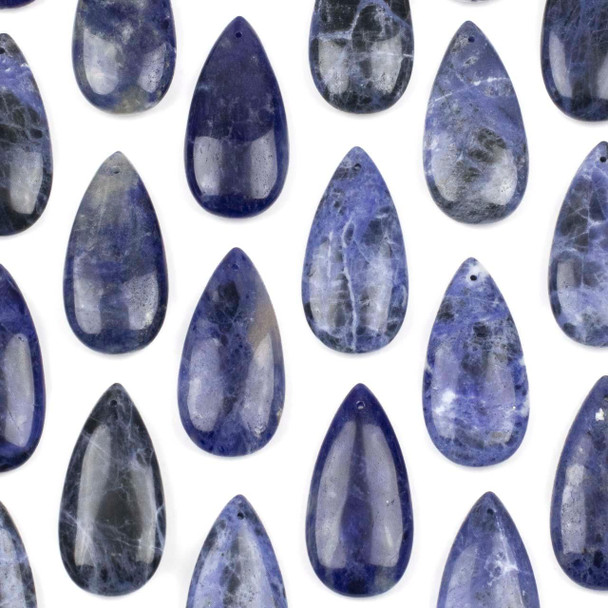 Cherry Tree Beads Sodalite 20x40mm Top Front Drilled Teardrop Pendant - 1 per bag 