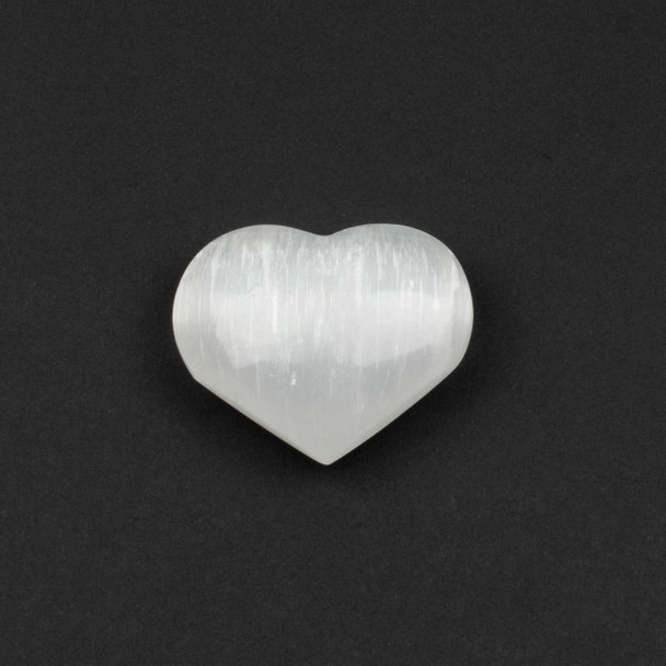 Selenite 32x38mm Heart Palm Stone Specimen - 1 piece