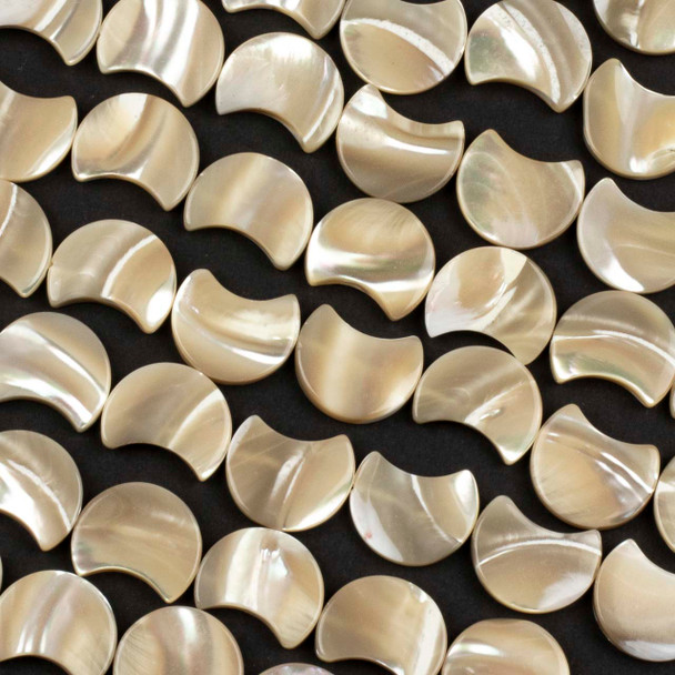 Mother of Pearl 12x15mm Tan Crescent Moon Beads - 15 inch strand