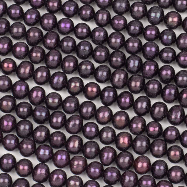 Fresh Water Pearl 6-7mm Dark Burgundy Potato Beads - 16 inch strand