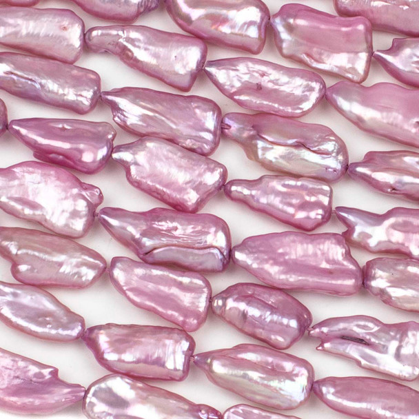 Fresh Water Pearl 7-10x18-20mm Pink Stick Beads - 16 inch strand