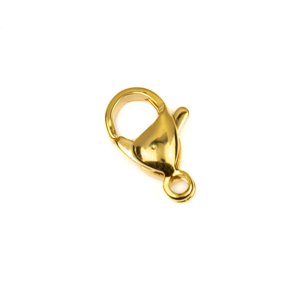 18k Gold Plated 304 Stainless Steel 8x12mm Lobster Clasps -  12 per bag