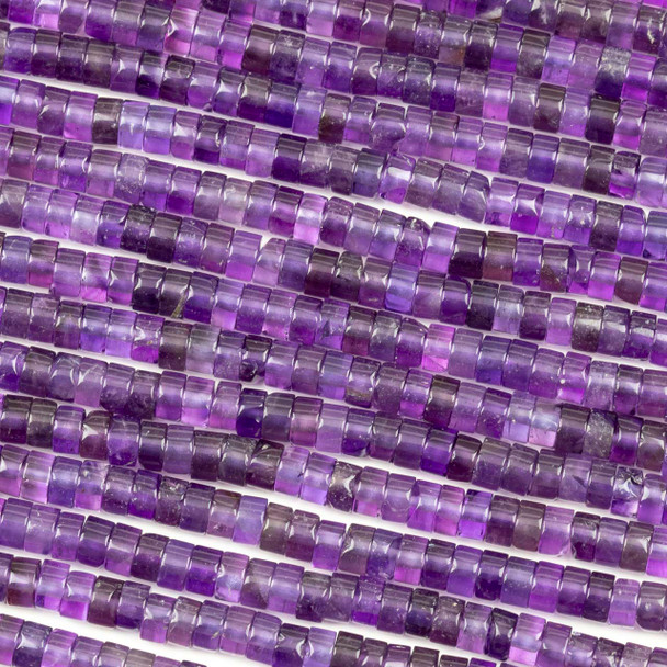 Amethyst 4mm Heishi Beads - 15.5 inch strand