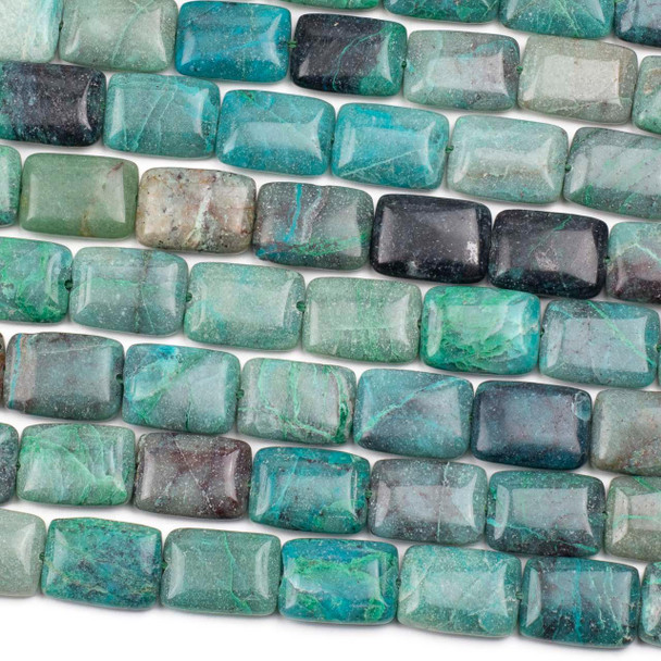 Rectangle Beeds Chrysocolla 12x16mm Rectangle Beads - 16 inch strand