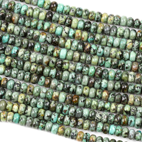 African Turquoise 4x6mm Rondelle Beads - 16 inch strand
