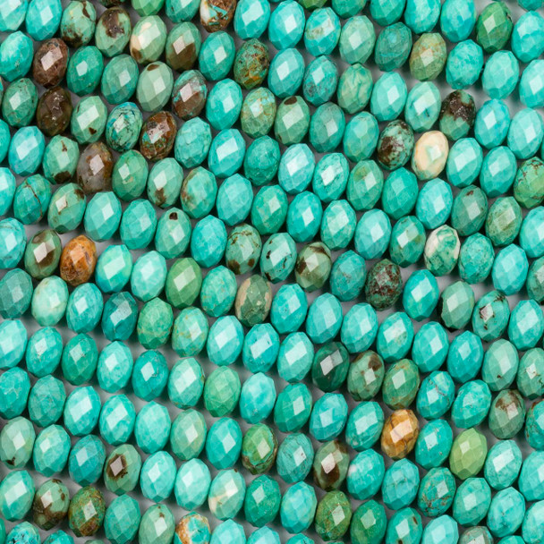 Turquoise Howlite 5x8mm Faceted Rondelle Beads - 15 inch strand
