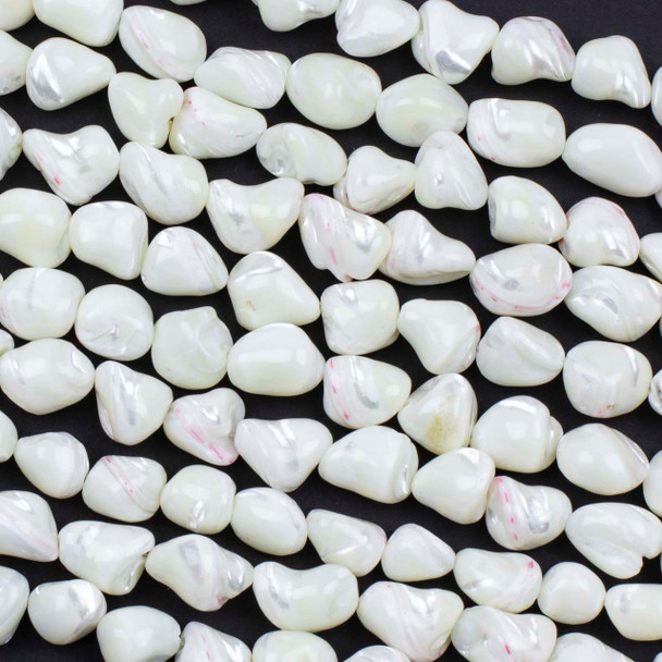 White Mother of Pearl 11-12mm Chip Beads - 15 inch strand