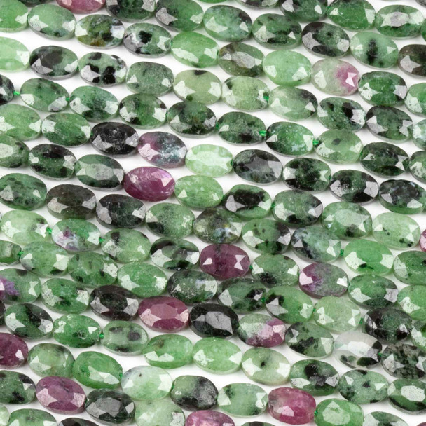 Ruby Zoisite 4x6mm Faceted Oval Beads - 15.5 inch strand