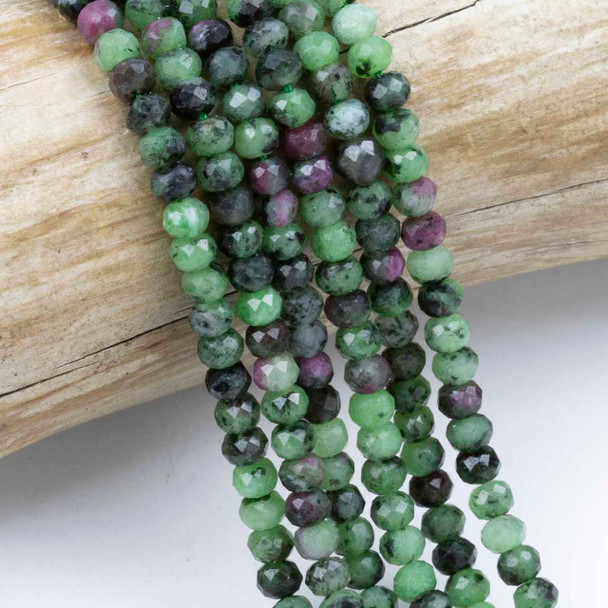 Cherry Tree Beads Ruby Zoisite 3x4mm Faceted Rondelle Beads - 15 inch strand