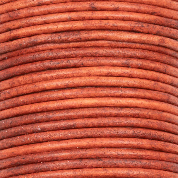 2mm Orange Spice Leather Cord - #4090, 25 meter spool