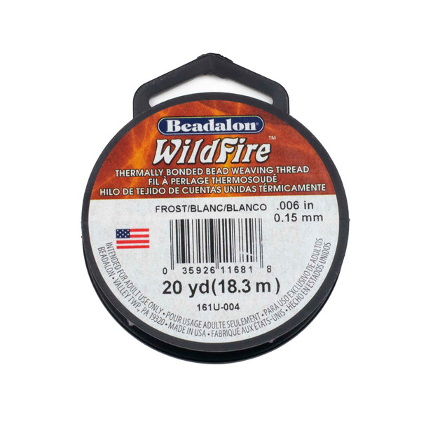 WildFire Bead Weaving Thread - .006, Frost, 20 yards