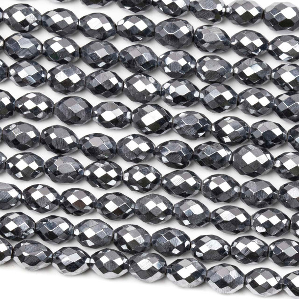 Cherry Tree Beads Terahertz 6x8mm Faceted Rice Beads - 15 inch strand 