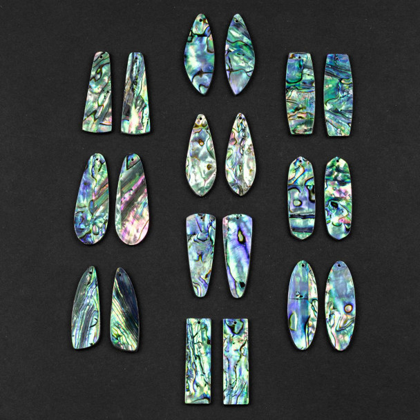 Cherry Tree Beads Abalone Paua Shell Pendant Pair - 2 pieces 