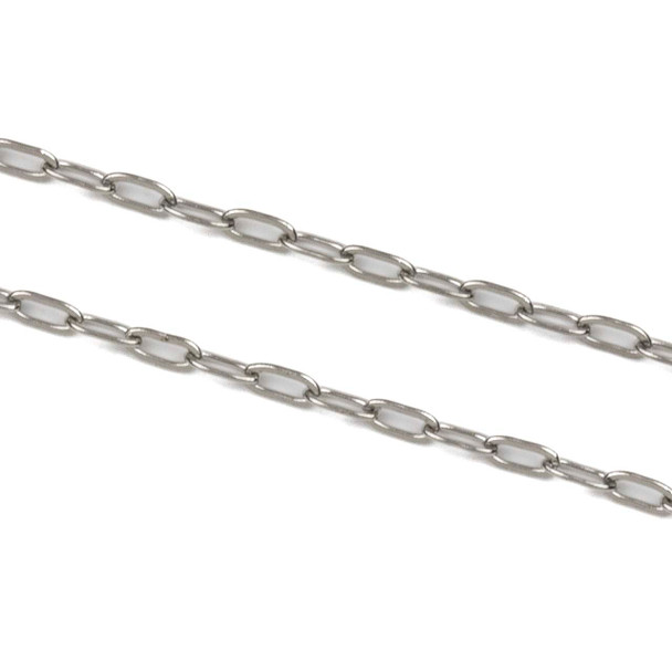 Silver 304 Stainless Steel 2x4mm Paper Clip Chain - 10 meter spool