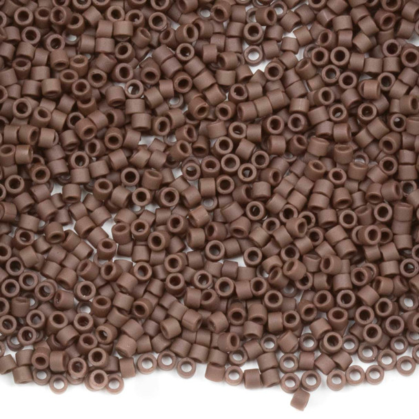 Miyuki 11/0 Matte Opaque Espresso Delica Seed Beads - #DB1910, 7.2 gram tube