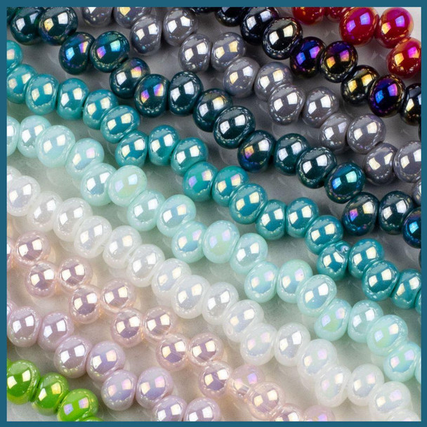 Cherry Tree Beads Glass Bead -  4x6mm Dancing Rondelles, 15 inch strand  Cherry Tree Beads Glass Bead -  4x6mm Dancing Rondelles, 15 inch strand