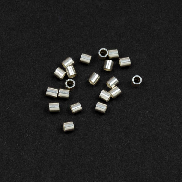 Sterling Silver Crimp Tube Beads - 2x2mm, 20 per bag