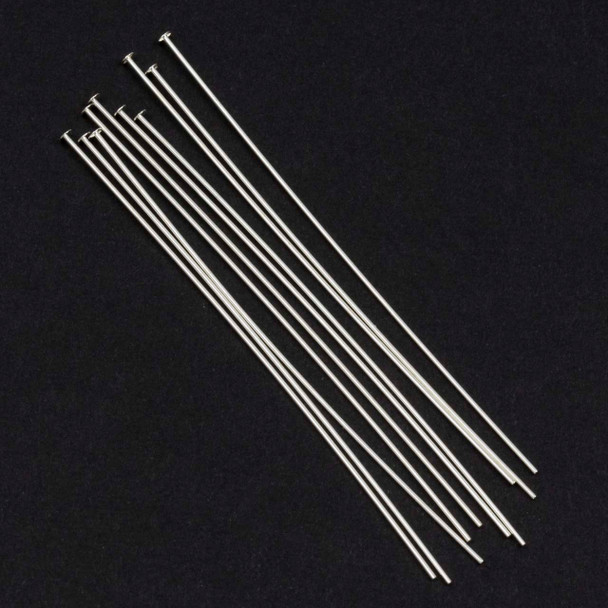 Sterling Silver Headpins - 24 gauge, 2 inch, 10 per bag