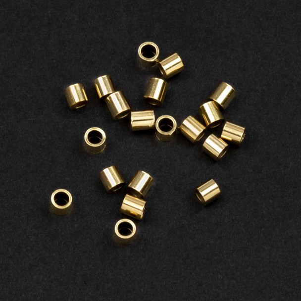 Gold Filled Crimp Tube Beads - 2x2mm, 20 per bag