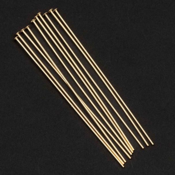 Gold Filled Headpins - 22 gauge, 2 inch, 10 per bag