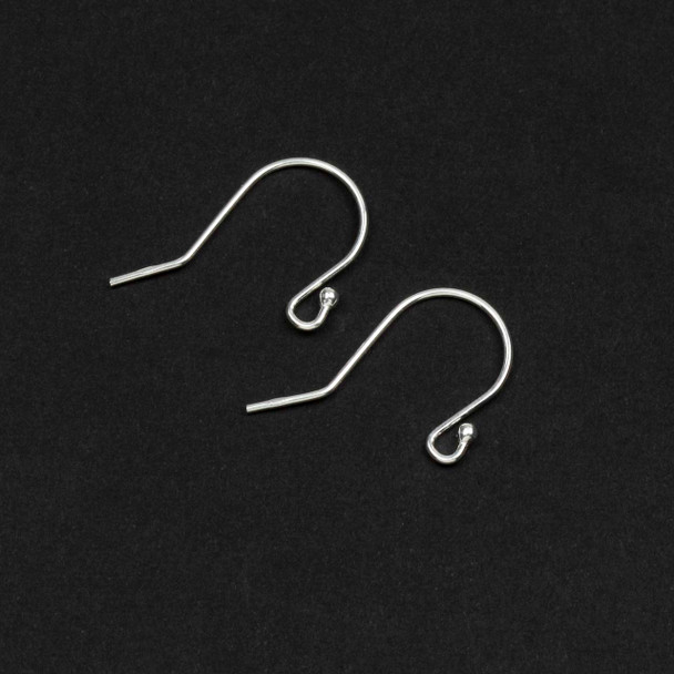 Sterling Silver Ear Wires - 13x19mm, 1.4mm Ball, 2 pieces/1 pair