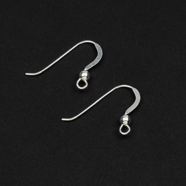 Sterling Silver Ear Wires - 15x18mm, 3mm Ball, 2 pieces/1 pair