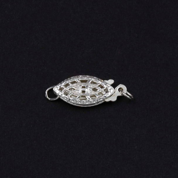 Sterling Silver Filigree Clasp - 6x14.5mm, 3mm Open Jump Rings, 1 set