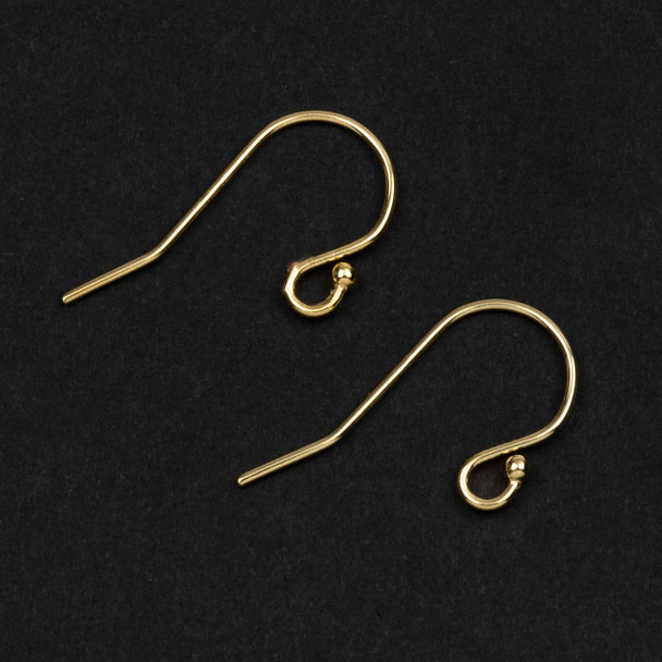 Gold Filled Ear Wires - 12x17mm, 1.4mm Ball, 2 pieces/1 pair