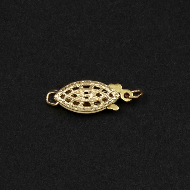 Gold Filled Filigree Clasp - 6x14.5mm, 3mm Open Jump Rings, 1 per bag