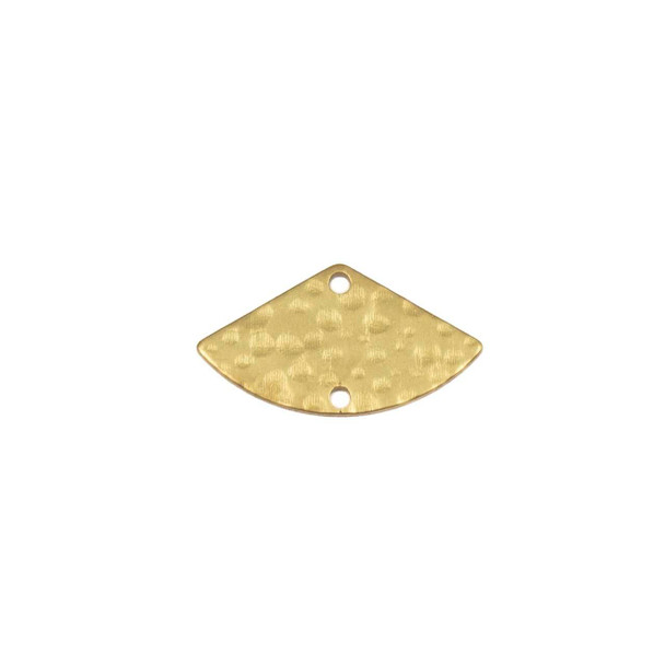 brass 10x18mm textured fan link components with 2 holes, available in raw and coated finishes, shown on a white background.