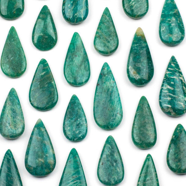 Cherry Tree Beads Russian Amazonite approx. 17-20x35-47mm Top Side Drilled Teardrop Pendant - 1 per bag 